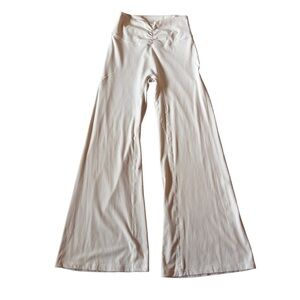 Vitality Cloud II Rib Cinch Wide Leg Trouser Ivory Short Length Size Medium